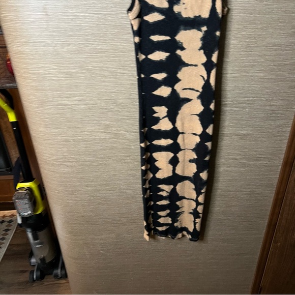 ZARA NEW WOMAN STRAPPY TIE-DYE MIDI DRESS  black & brown size small - Picture 11 of 13